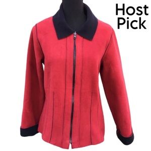 MARALYCE FERREE FLEECE JACKET *EUC *SMALL *RED & BLACK FALL & WINTER COAT 🇺🇸